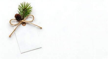 Simple White Tag for Holiday Branding on Clean Background