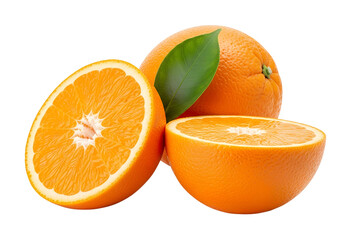 oranges isolated on transparent white background full depth of field clipping path 