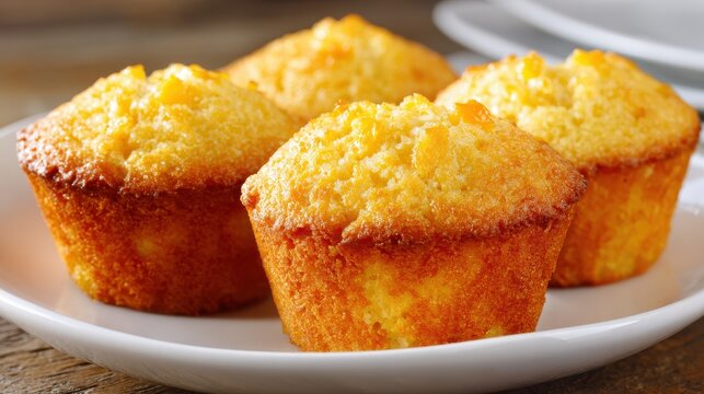 Delicious Cornbread Muffins: Golden Grain Snacks Perfect for Any Plate or Bowl
