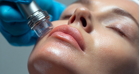 Professional facial skincare and mesotherapy treatment — beauty, rejuvenation and cosmetic care concept in modern aesthetic clinic.