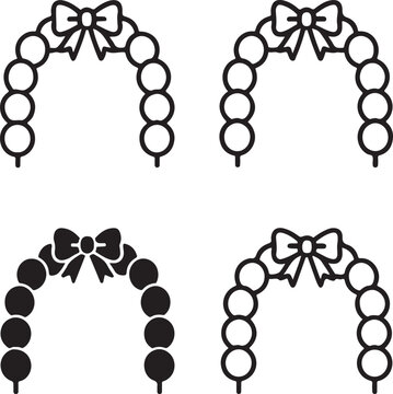 Isolated holiday balloon arch icon, festive decoration vector, elegant balloon arrangement for new year celebration events, party invitations, and decorative festive illustration