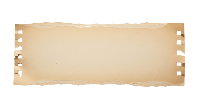 Beige textured paper sheet with torn edges isolated PNG with Transparent Background