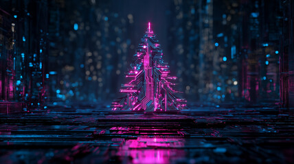 Nowoczesna kartka na Boże Narodzenie. Kartka świąteczna w stylu high tech. Elektronika, informatyka, elektryka