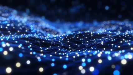 Futuristic medical technology render, blue glowing network lines and nodes, abstract science-inspired digital background with depth and motion - Powered by Adobe