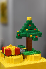 Obraz premium Poland, Warsaw, November 7, 2024. Lego Christmas tree.