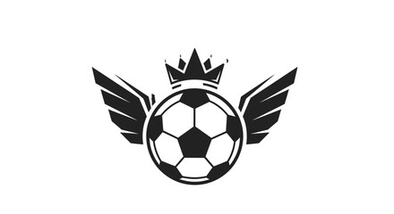 Obraz premium Soccer ball with crown and wings, vector illustration for sports logo.
