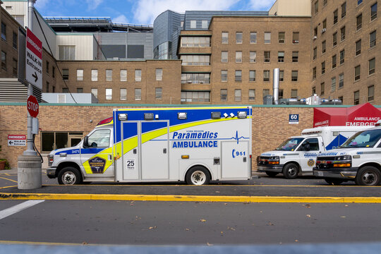 Toronto, Canada - November 6, 2025: A City of Toronto Paramedic Services ambulance car is seen in Toronto.TPS is the statutory emergency medical services provider.