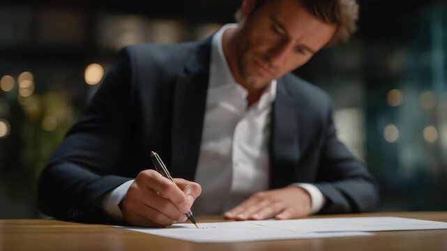 Senior auditor stamping approval on finalized financial report, face calm yet satisfied, symbolizing accuracy, fiscal accountability, audit transparency, and emotional relief in high-stakes