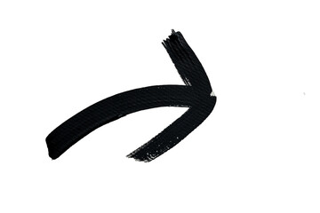 Pincelada negra curva sobre fondo blanco, trazo art&iacute;stico minimalista
