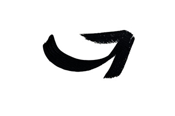 Trazo de pincel negro ascendente sobre fondo blanco, arte abstracto minimalista