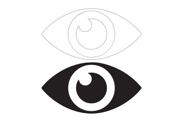 Contrasting stylized eyes black and white outline