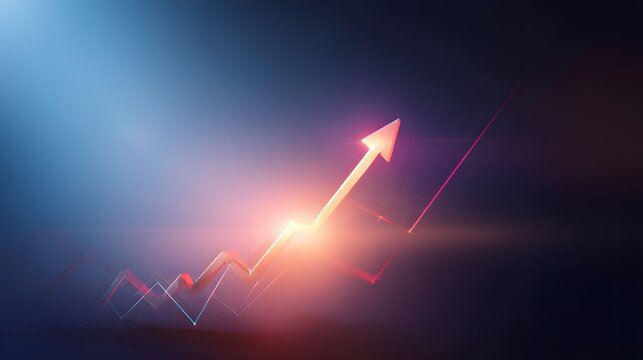 Financial growth arrow symbolizes investment success modern business analytics concept