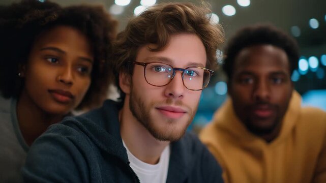 Cryogenic quantum computing lab scene with researchers observing superconducting qubits under bright LED illumination, emotion of discovery and focus visible, symbolizing scientific