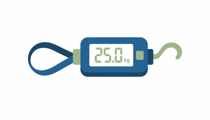 A sy luggage scale with an easytoread digital display designed to prevent excess baggage fees on trips.