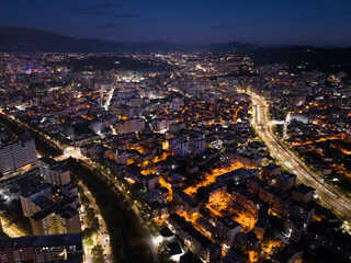 Albania Tirana city night west side view