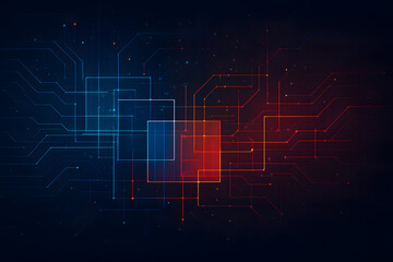 Obraz premium Futuristic Abstract Circuit Network — Digital Geometric Technology Background