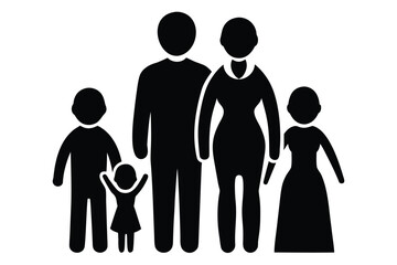 family group vector icon silhouette