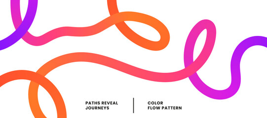 Abstract colorful gradient lines flowing on white background creating a dynamic visual pattern