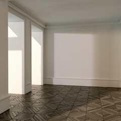 Naklejka premium Large luxury modern bright interiors Living room mockup illustration 3D rendering image