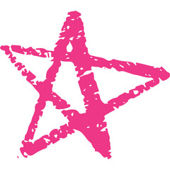 Pink Hand Drawn Star Symbol Transparent Background Simple Graphic Element
