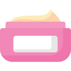 Pink Jar of Light Yellow Cream With White Label On Transparent Background Product Packaging Beauty Cosmetic Skincare Moisturizer Hydration