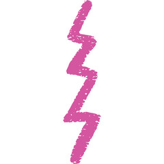 Pink Jagged Lightning Bolt Shape With White Background Isolated On Transparent Background