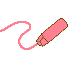 Pink Marker Drawing a Curved Line On Transparent Background With Brown Outline