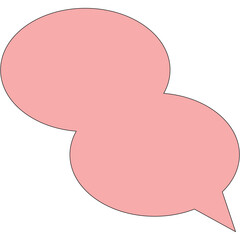 Pink Speech Bubble Icons Isolated on White Background with Transparency Representing Conversation and Communication