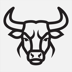 Beautiful Bull head line art vector design