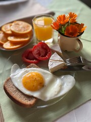 breakfast with fried eggs
