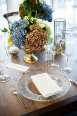 table setting at restaurant