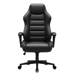 Black gaming chair isolated on transparent background
