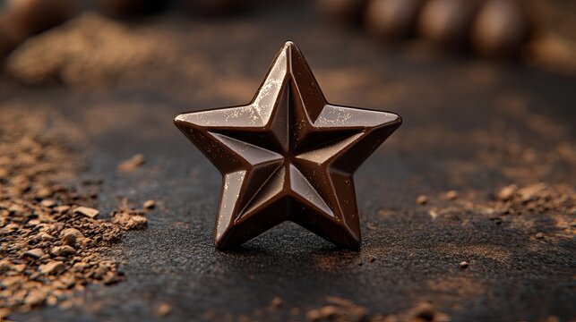 Indulge in a rich, dark chocolate star candy, a sweet luxury perfect for celebrations, gifts, or a moment of pure decadent bliss.