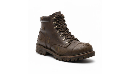 old boots isolated on white background