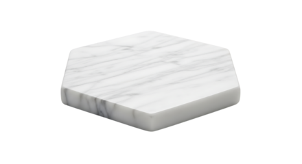 Elegant marble piece featuring a unique angled geometric design. The object is set on a dark surface and well lit.