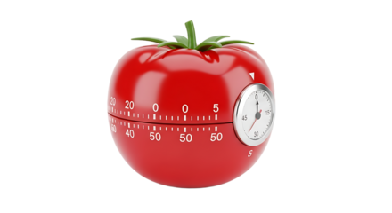 A vibrant red tomato-shaped kitchen timer, showcasing an innovative design for timing your meals with a fun twist.