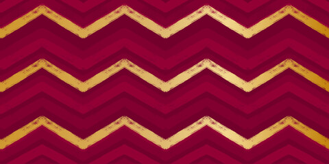 Christmas red pattern, zigzag stripes seamless vector background. Abstract chevron lines print