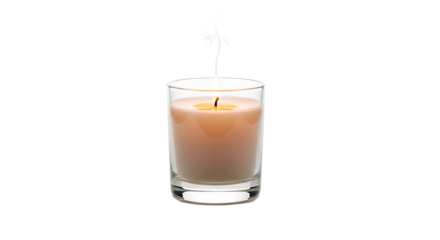 A soft candle glowing in the dark, its flame dancing gracefully, creating a serene and warm atmosphere for relaxation.