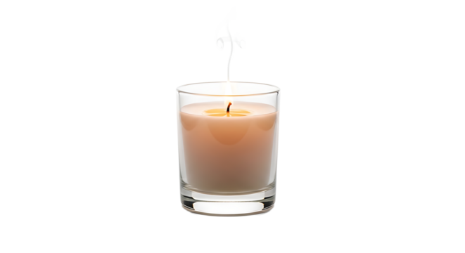 A soft candle glowing in the dark, its flame dancing gracefully, creating a serene and warm atmosphere for relaxation.