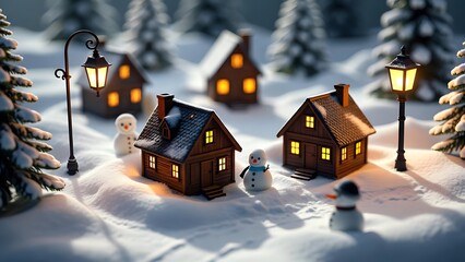 Naklejka premium christmas house in the forest