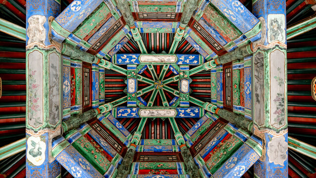 Intricate ceiling design of Beijing's Summer Palace