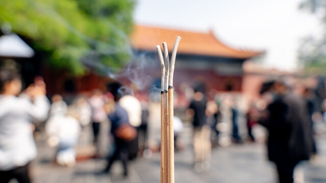 Incense burning at Yonghegong Lama Temple, Beijing
