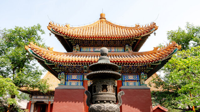 Traditional architecture at Yonghegong Lama Temple