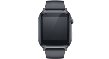 Sleek smartwatch featuring a gray finish and a black screen, a perfect blend of style and technology on the wrist.