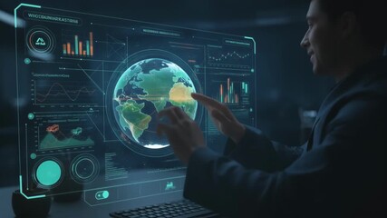 Medium shot of machine learning algorithms predicting optimal mining schedules focusing on resource allocation and reducing environmental impact in a digital interface. - Powered by Adobe