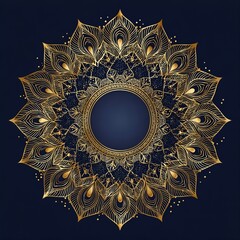 A beautifully symmetrical, circular mandala-style design with a central empty circle.