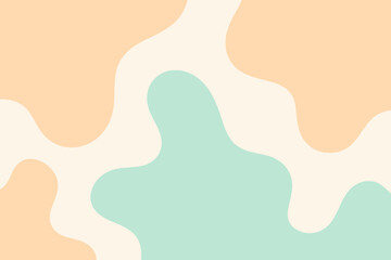 Soft Pastel Abstract Blob Background Light Orange Mint Green Cream