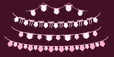 whimsical Pink pennant garland