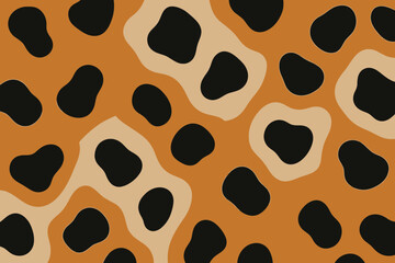 Bold Seamless Leopard Spot Pattern Background Orange and Black Animal Print