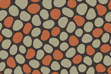 Seamless Pebble Pattern Organic Shapes Earthy Tones Terracotta Khaki Brown Background